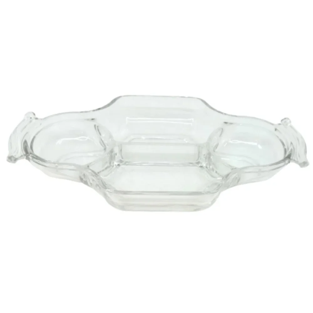 VINTAGE DEPRESSION GLASS~FOUR COMPARTMENT RELISH or CANDY DISH~13” x 7.25”